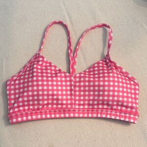Pink Gingham sports bra